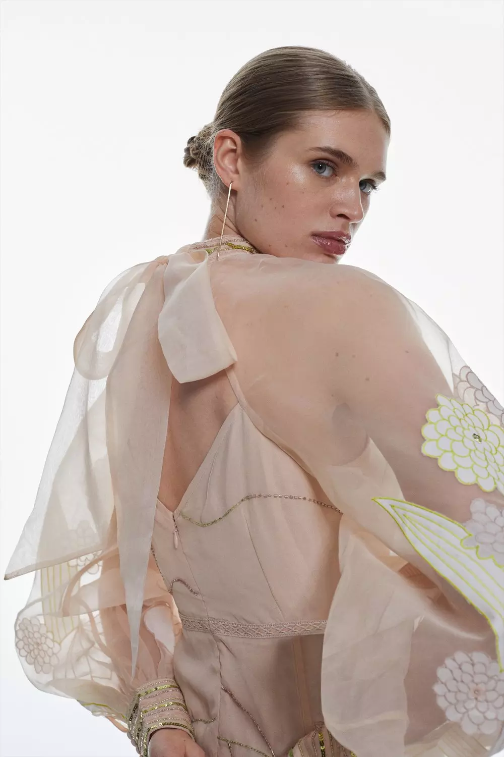 【Kastane】 embroidery organdy dress サイズ0 Kastane】 embroidery organdy dress サイズ0